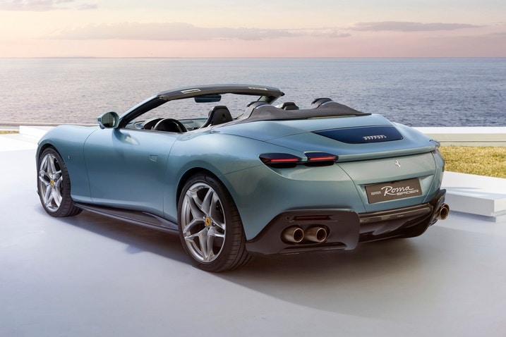 Ferrari Roma Spider rear three-quarters view