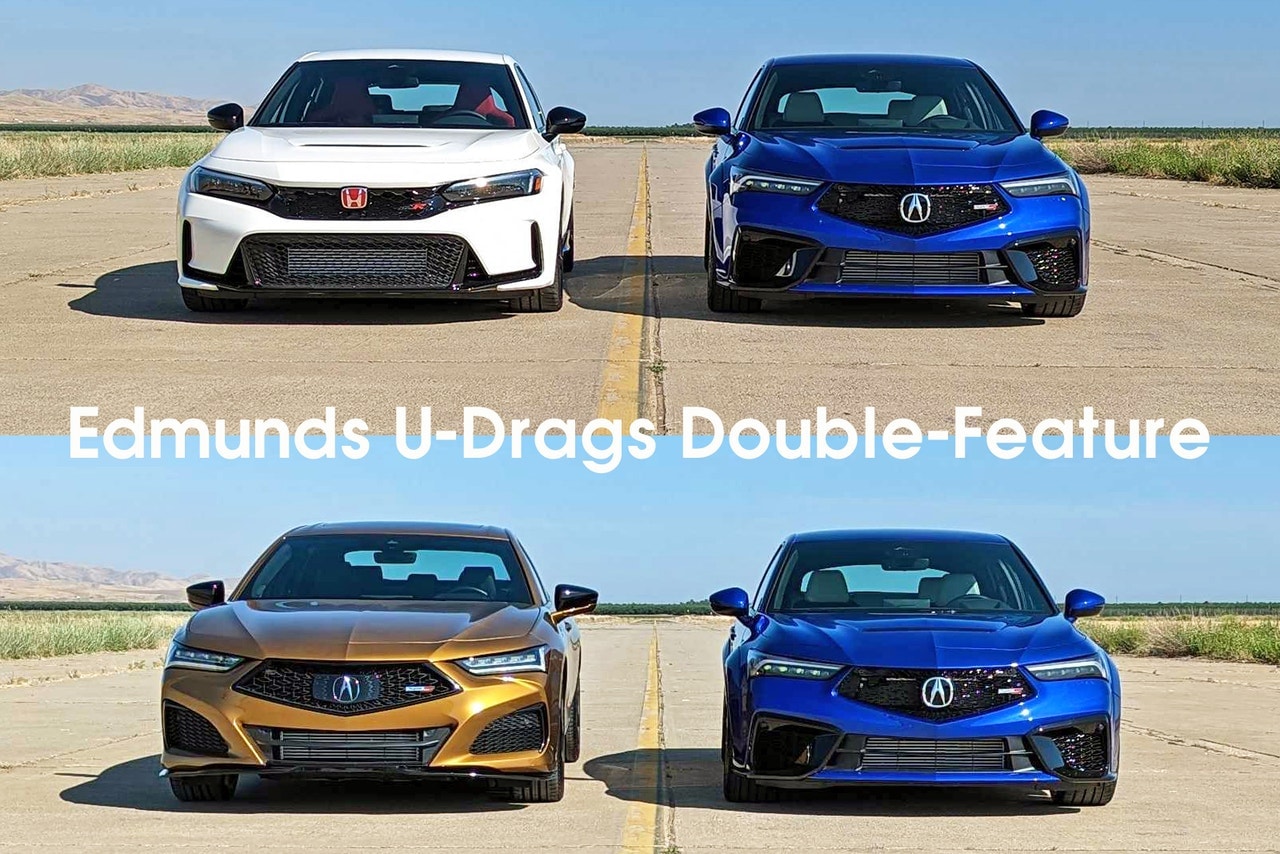Edmunds U-Drags: Honda Civic Type R vs. Acura Integra Type S and bonus race of Acura TLX Type S vs. Acura Integra Type S