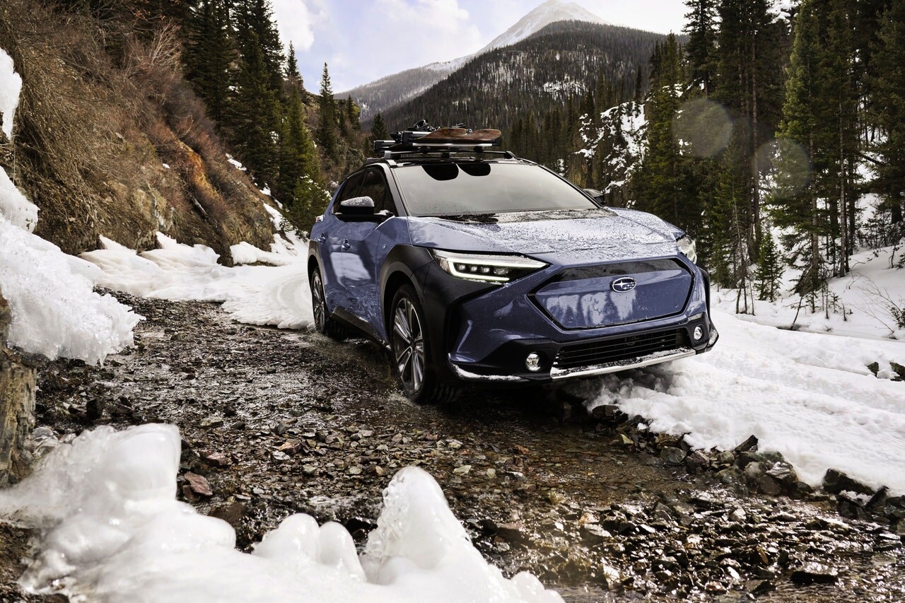 2024 Subaru Solterra on ice