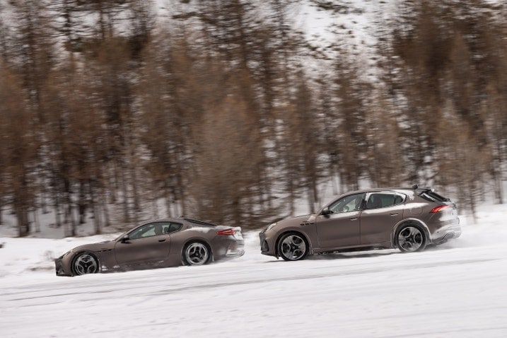 Maserati GranTurismo and Grecale on ice