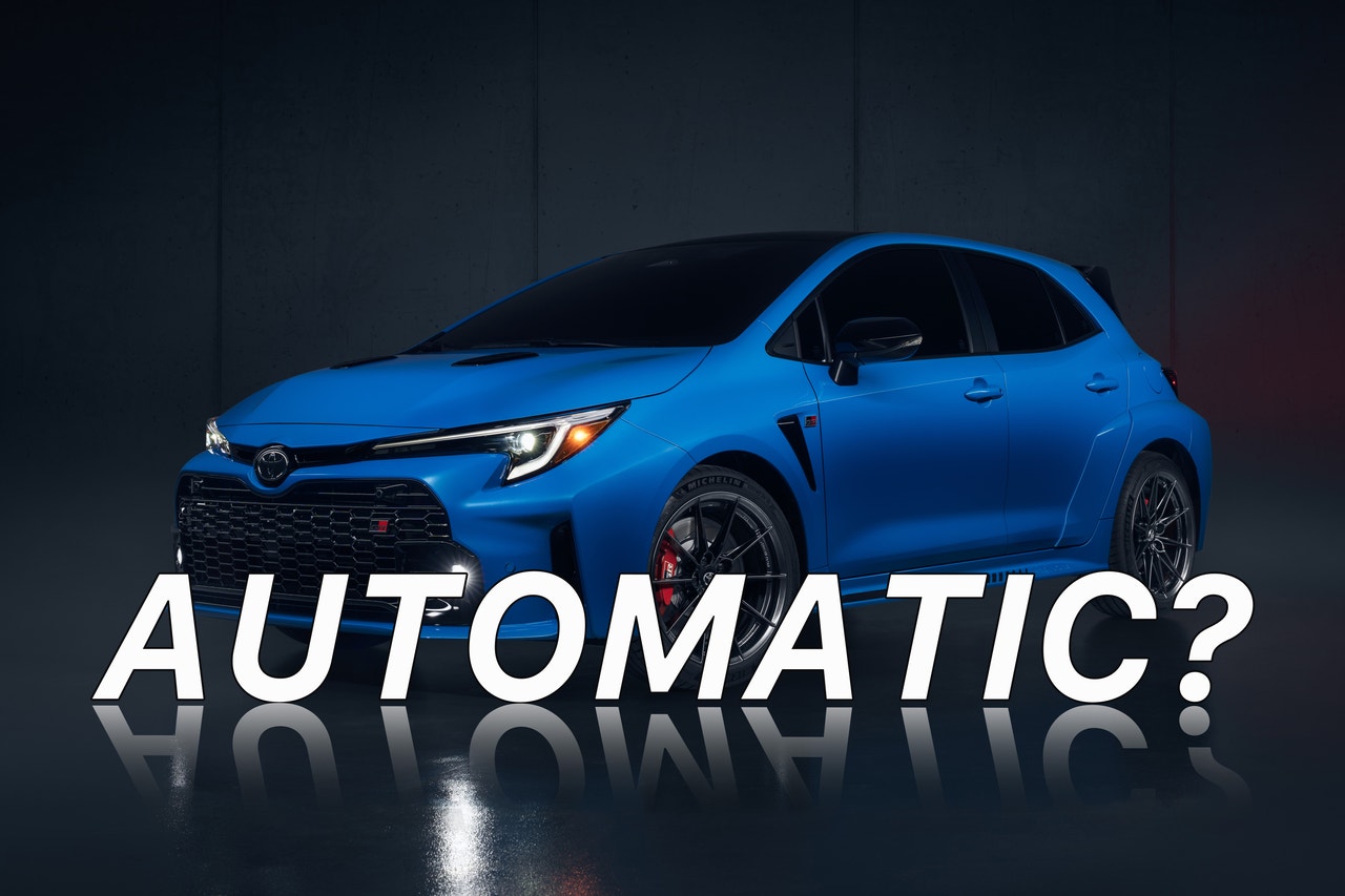 2024 GR Corolla front 3/4 with text overlay