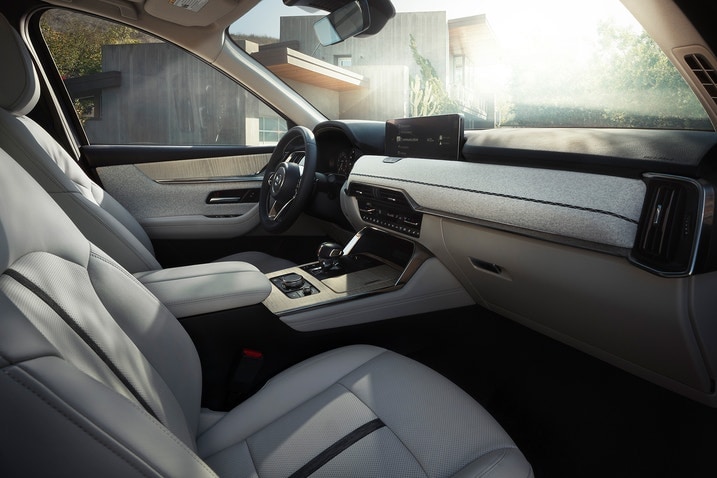 Profile view of 2024 Mazda CX-90 front interior
