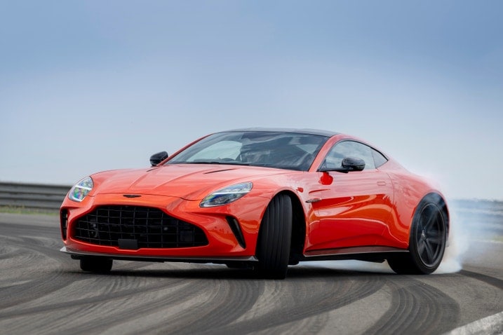 2025 Aston Martin Vantage driving on track