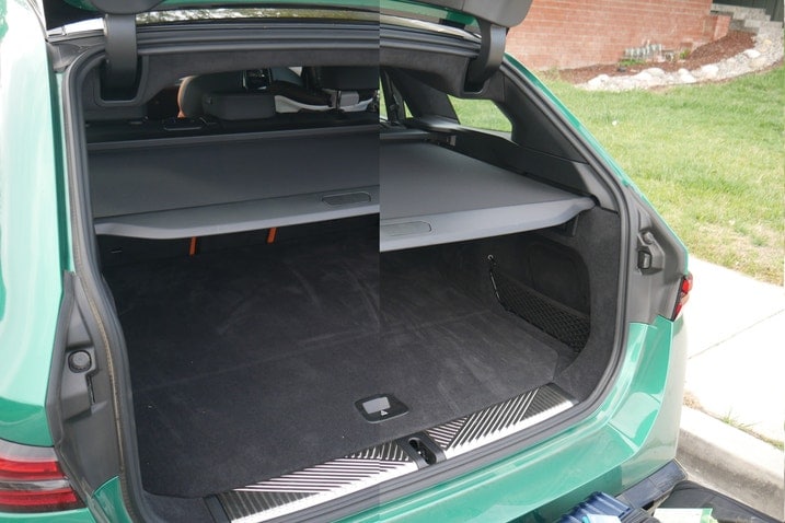 BMW M5 Touring cargo cover two opening positions