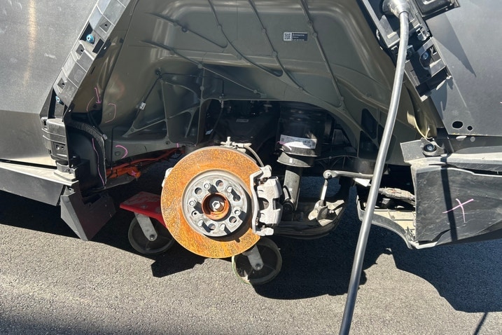 damage to Edmunds' Tesla Cybertruck