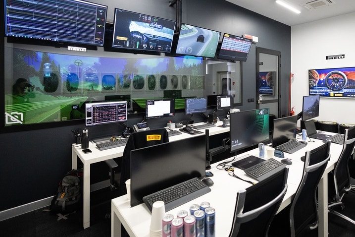 Pirelli driving simulation control room
