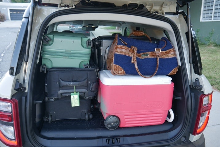 Ford Bronco Sport Cargo Test luggage and cooler