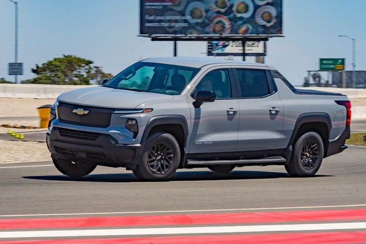 2025 Chevy Silverado EV Work Truck driving