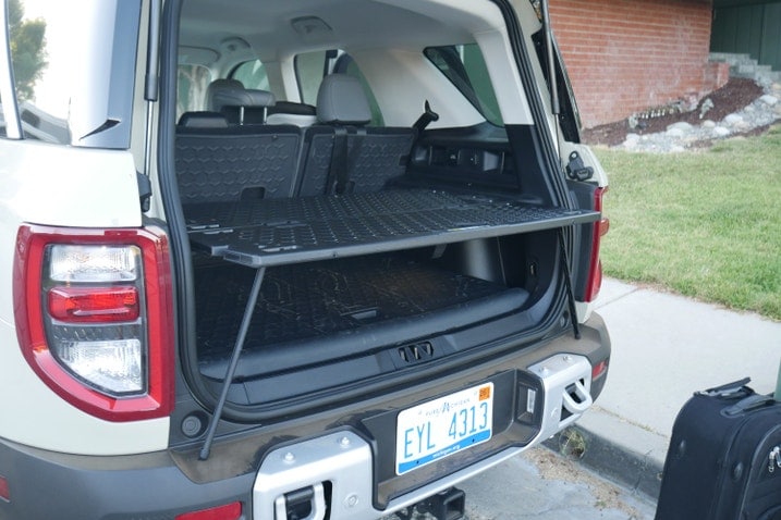 Ford Bronco Sport Cargo Test Cargo Management System table