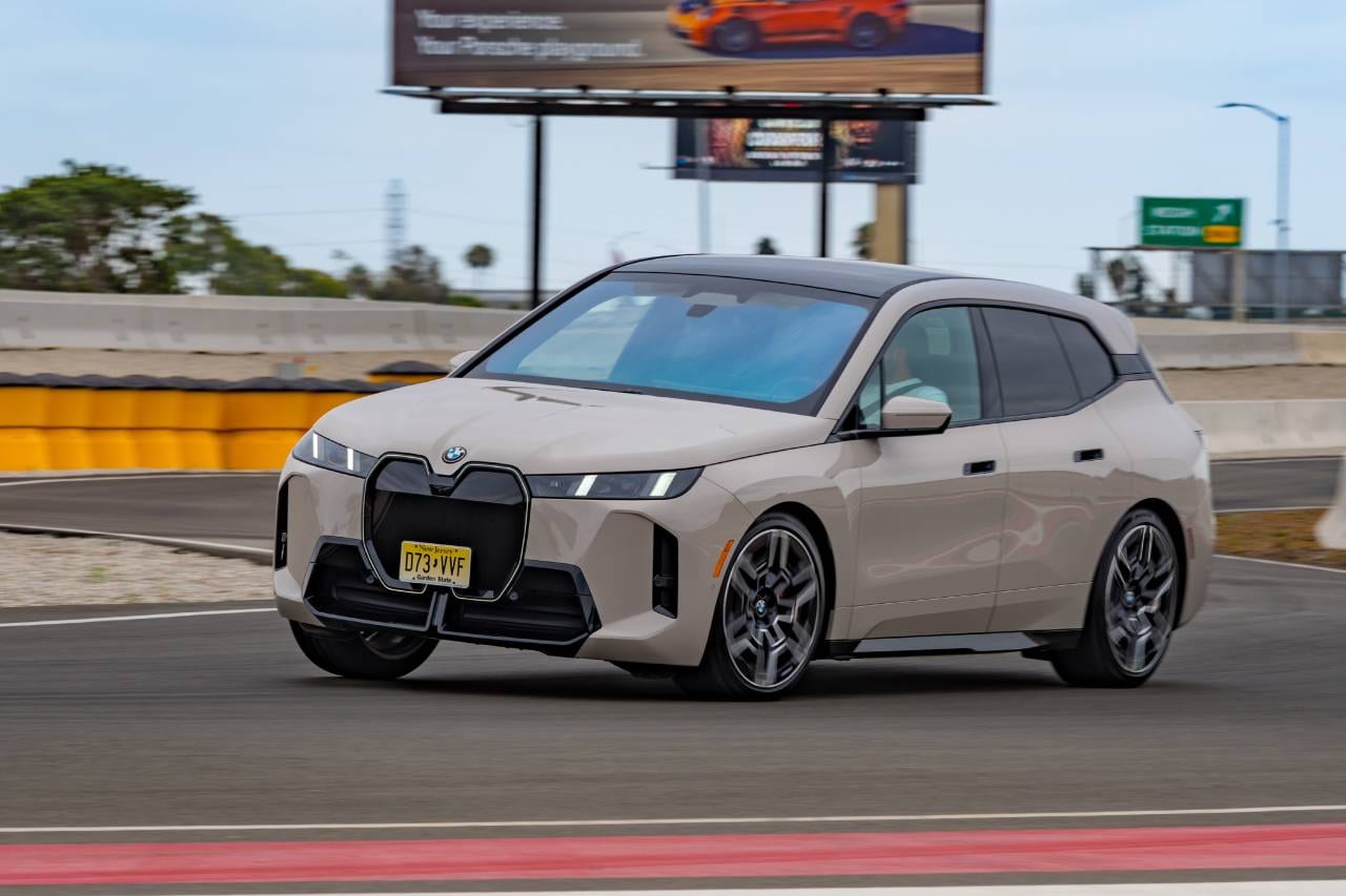 2025 BMW iX xDrive45 on the track