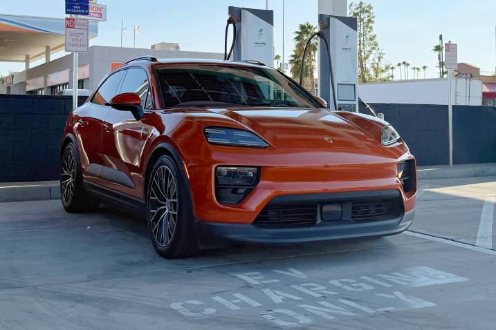 2024 Porsche Macan EV at charging station