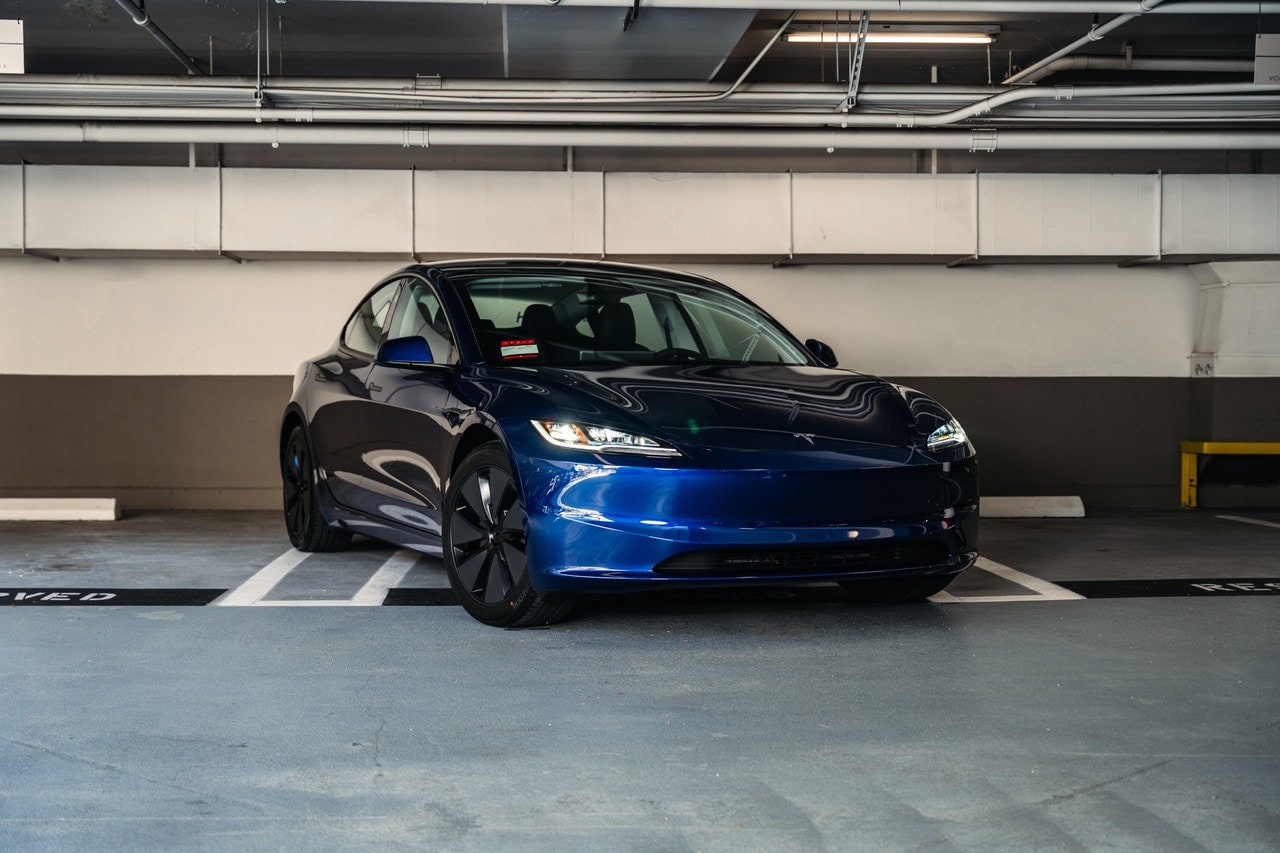 Front angle of the Tesla Model 3 Long Range