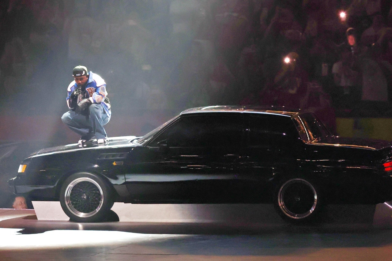 Kendrick Lamar performs at Super Bowl with Buick GNX