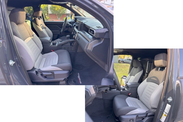 Toyota Tacoma XtraCab seat placement for cargo test