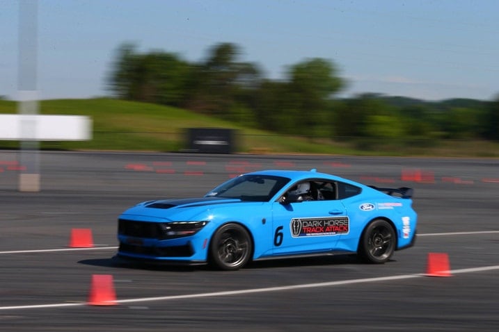 2024 Ford Mustang Dark Horse on an autocross course