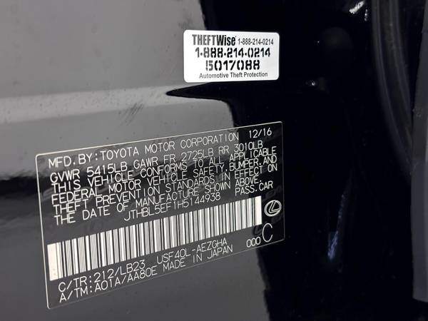 Lexus LS 460 with VIN: JTHBL5EF1H5144938