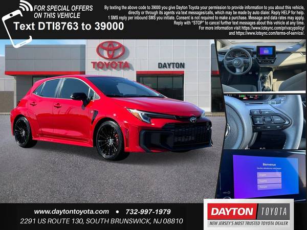 Toyota GR Corolla with VIN: JTNABAAE9SA018763