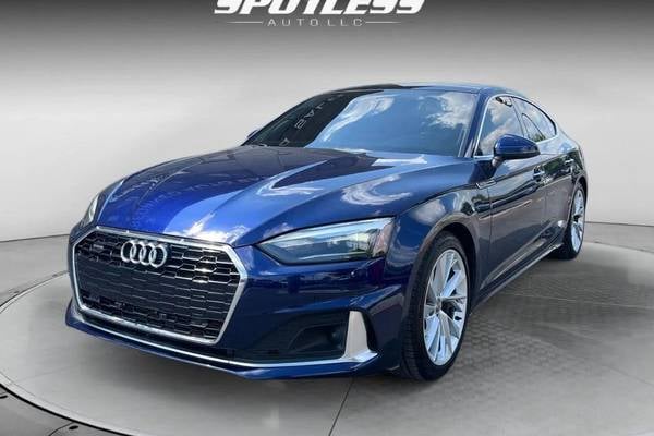 Used Dark Blue 2021 Audi A5 5 seat Premium 4dr Hatchback AWD w/40 TFSI (Navarra Blue Metallic)